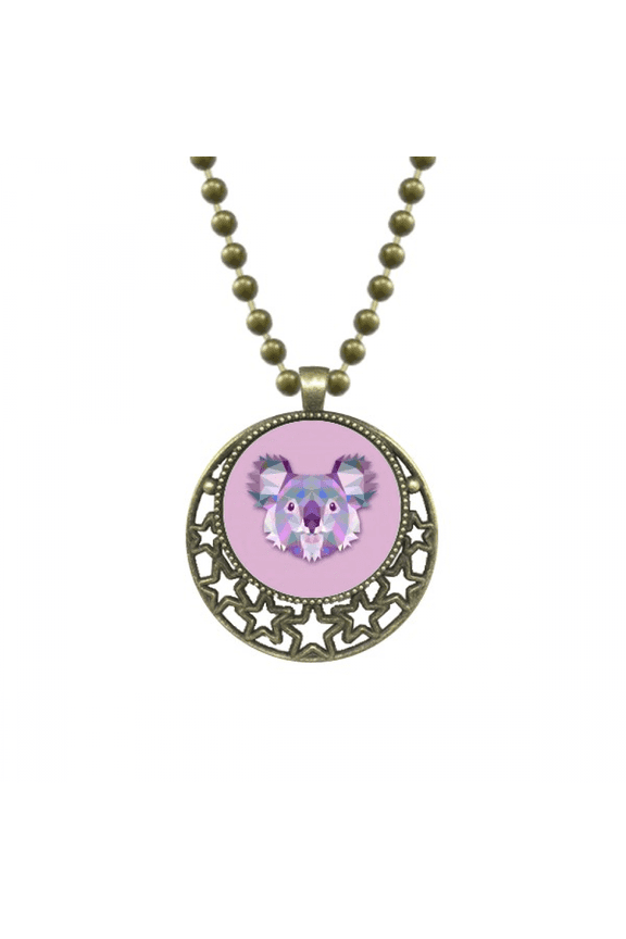 australia koala image cartoon illustration pendant star necklmoon chain jewelry