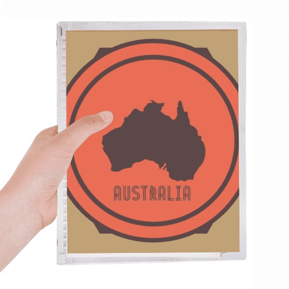 australia map red and black illustration notebook loose diary refillable journal statiry
