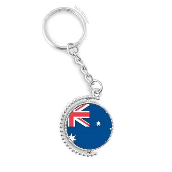 australia national flag oceania country rotatable keyholder disc accessories chain clip