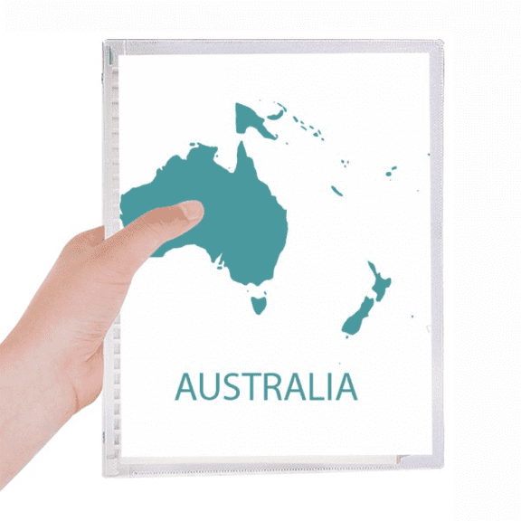 australia oceania continent outline map notebook loose diary refillable journal statiry