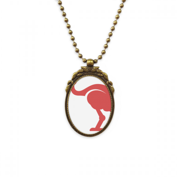 australia ostrich retro style red illustration antique necklace vintage bead pendant keychain