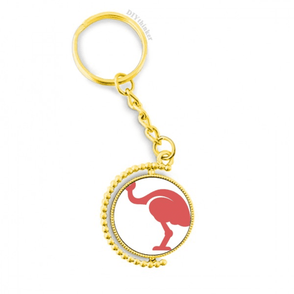 australia ostrich retro style red illustration metal connector key chain accessory en keyholder