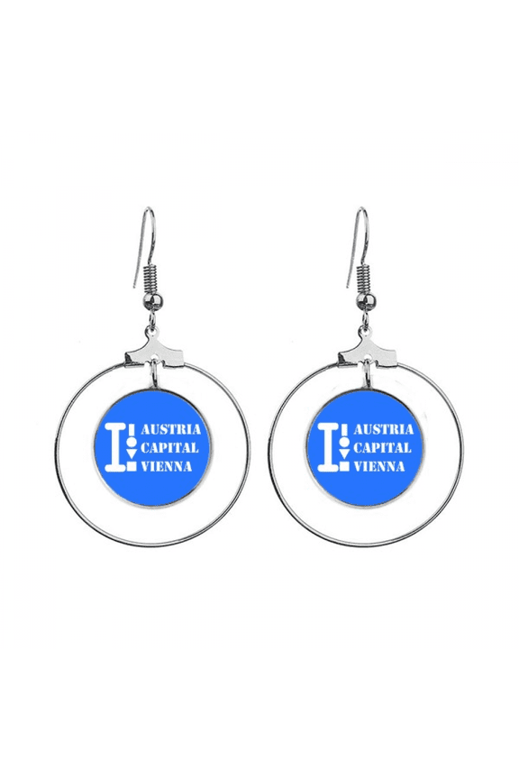 austria capital vienna art deco fashion earrings dangle hoop jewelry drop circle