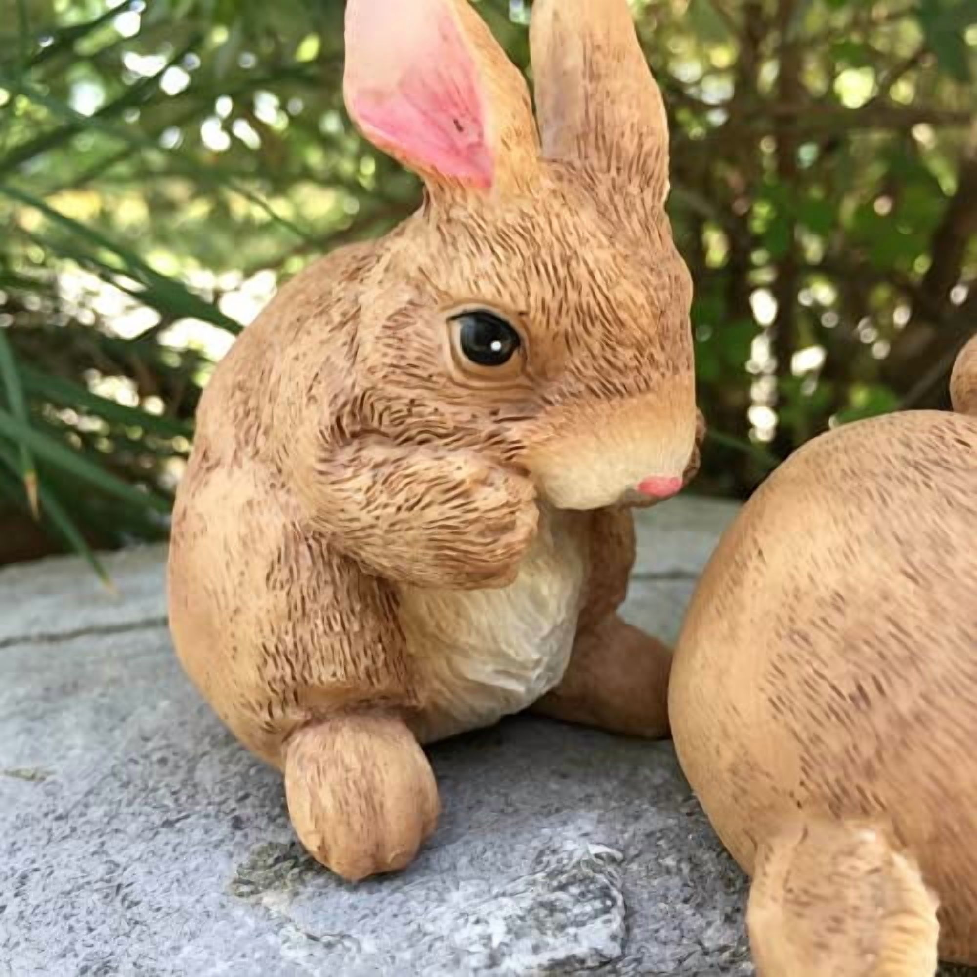 ausuky 3pcs Polyresin Bunny Garden Rabbit Statue Lawn Ornaments Garden ...