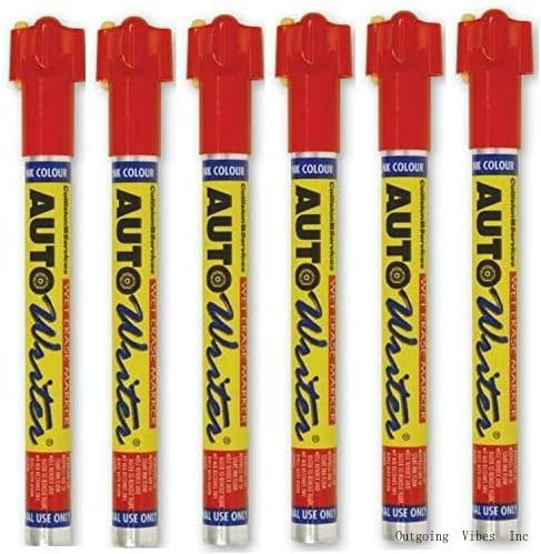auto writer pens red (usc-37008) - 6 pens