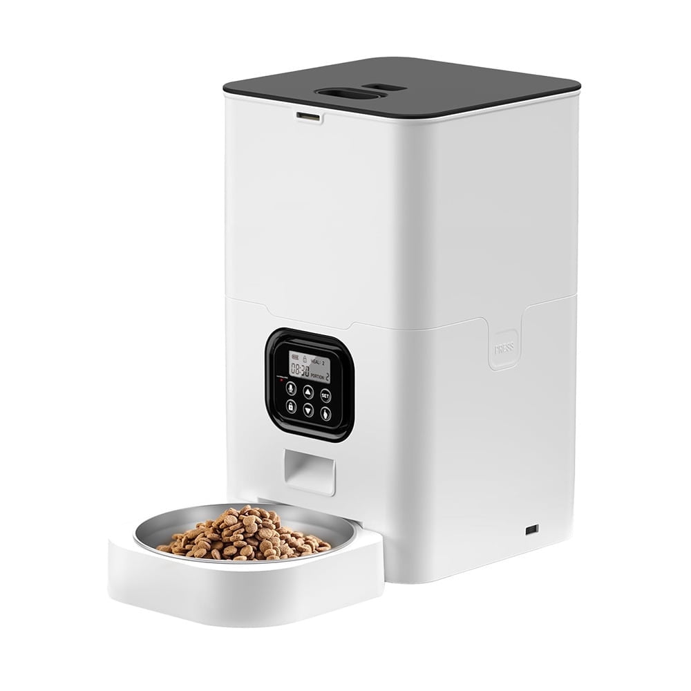 BN-LINK Automatic Cat Feeder 4L, Timed Pet Feeder Cat Food Dispenser, 4L Automatic Cat Food Dispenser for Small Pets Indoor, White