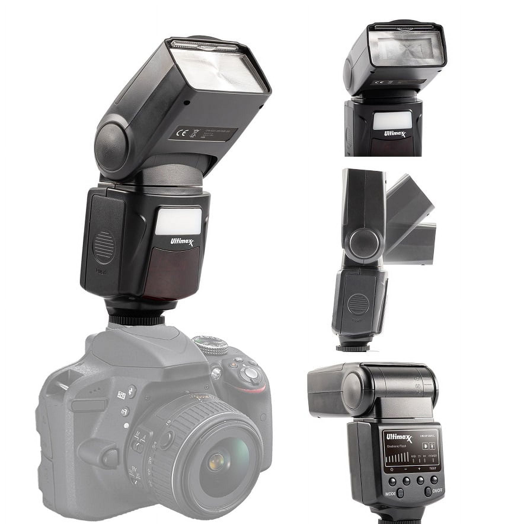 automatic zoom & bounce flash for canon eos rebel t3 t3i xs xsi t5i sl1