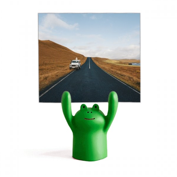 autumn car country road travel grass Memo Holder Cartoon Animal Frog Stand Decoration