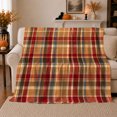 thumbnail image 1 of autumn celebration Pumpkin Bat Autumn Plaid, Festive autumn celebration Scene, Warm Flannel Blanket for Ranch House and Living Room, Art Lovers autumn celebration Gift, Festive Home Decor, 1 of 9