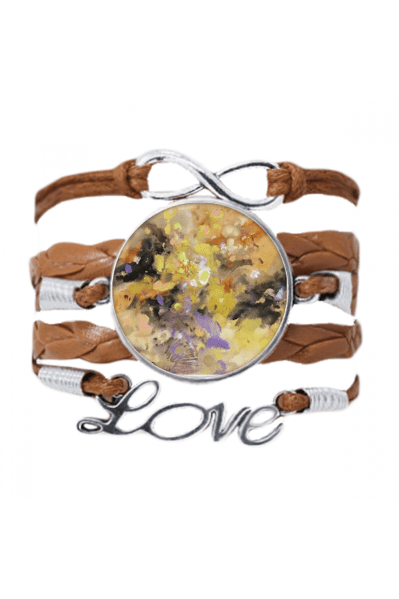 autumn fall oil painting art still life flower bracelet love chain ornament wristband