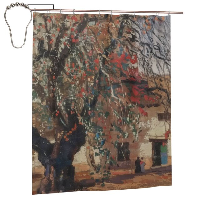 autumn tree painting Shower Curtain Waterproof Shower Curtains for