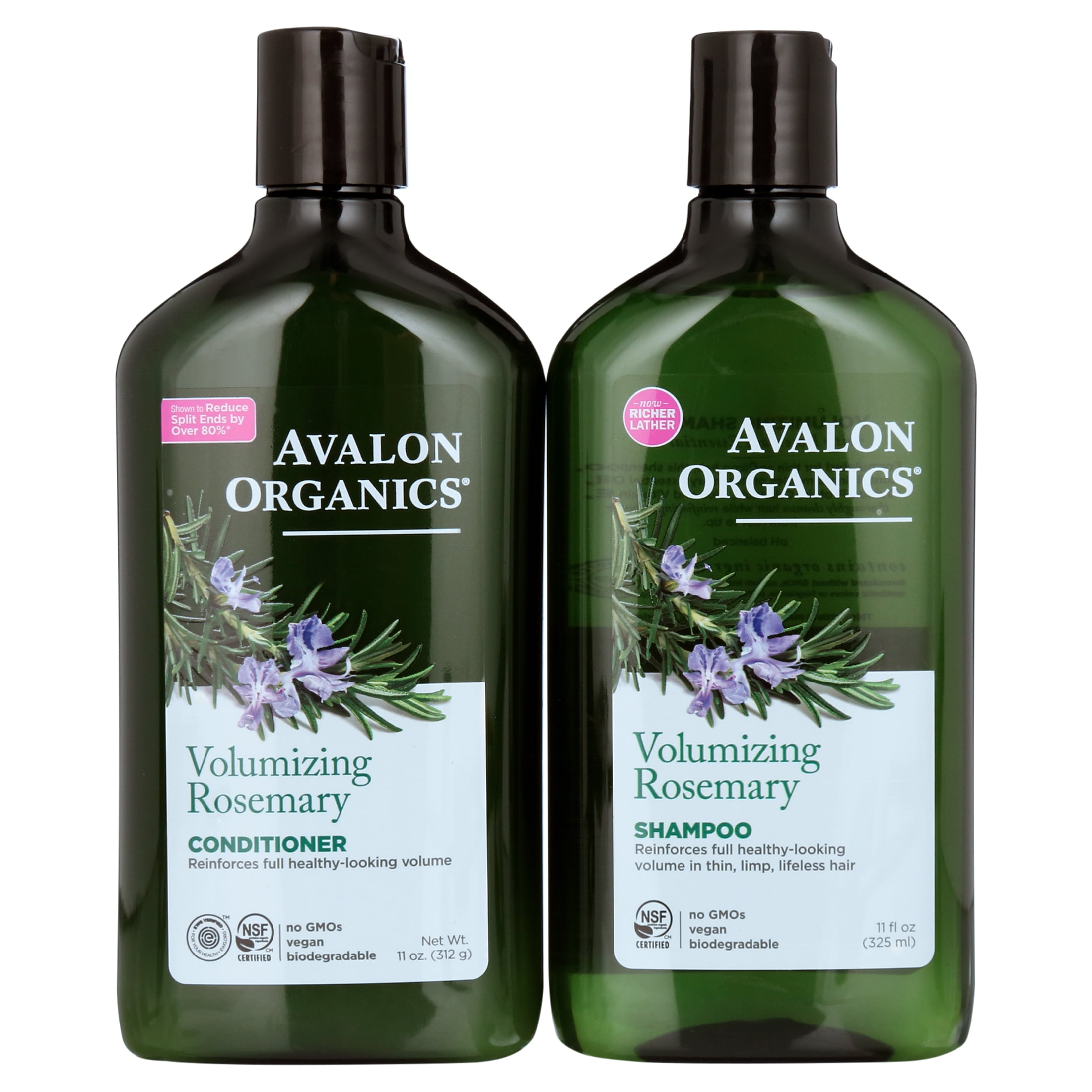 Avalon Organics Rosemary Volumizing Shampoo & Conditioner, 11 oz each