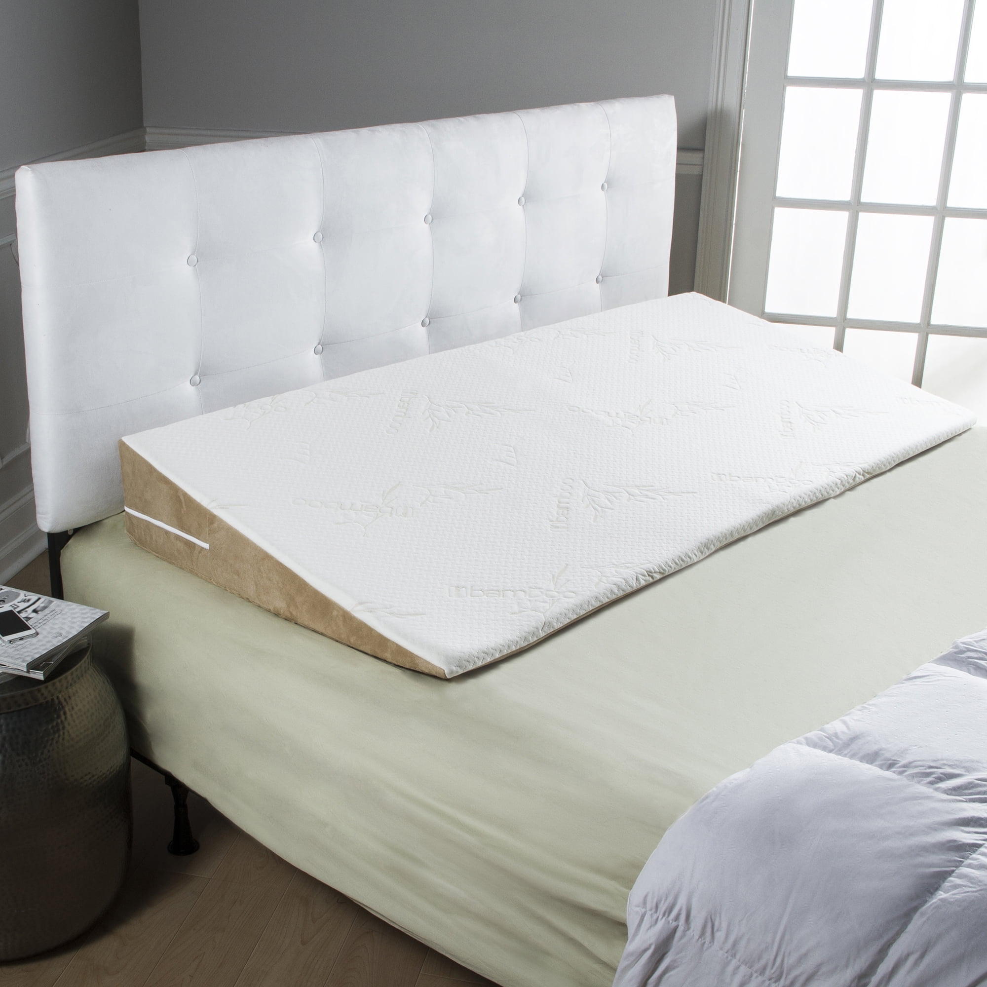 avana superslant king width bed wedge pillow with bamboo cover