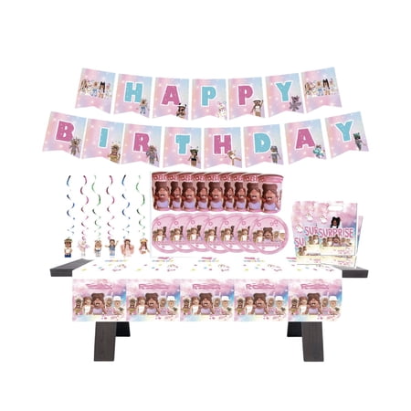 avatar OBLOX video game party supplies, cute girls robots party theme, birthday girl princess cutie party supplies, video game party decor, happy birthday , candy bag bundle