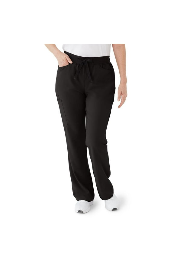 Coastal Women's Seven Pocket Bootcut Scrub Pant in Black, L