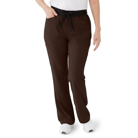 ave. Coastal Women's Seven Pocket Bootcut Scrub Pant in Chocolate, XS