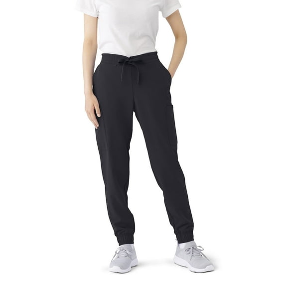 ave. First Womens Cargo Jogger Pant in Black, S Petite