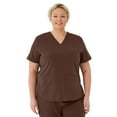 thumbnail image 1 of ave. Lex Women's Three Pocket V-Neck Tunic Scrub Top in Chocolate, 3XL, 1 of 6