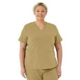 thumbnail image 1 of ave. Lex Women's Three Pocket V-Neck Tunic Scrub Top in Khaki, XL, 1 of 6