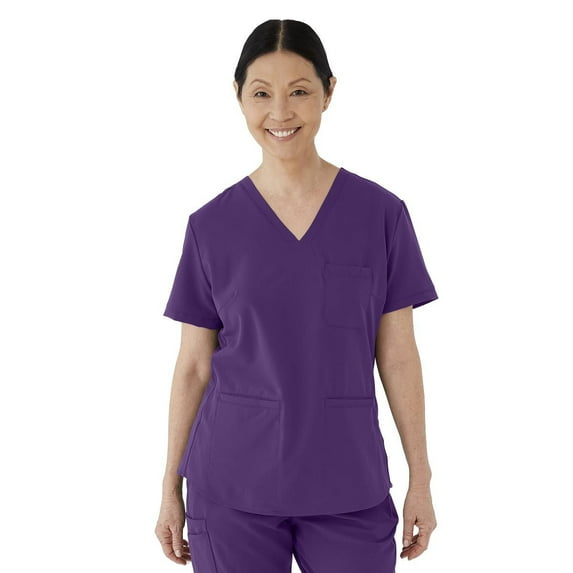 ave. Lex Women's Three Pocket V-Neck Tunic Scrub Top in Regal Purple, M