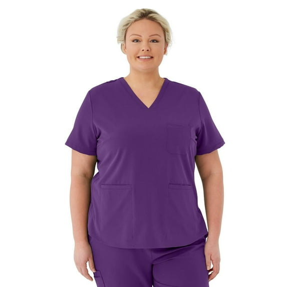 ave. Lex Women's Three Pocket V-Neck Tunic Scrub Top in Regal Purple, XL