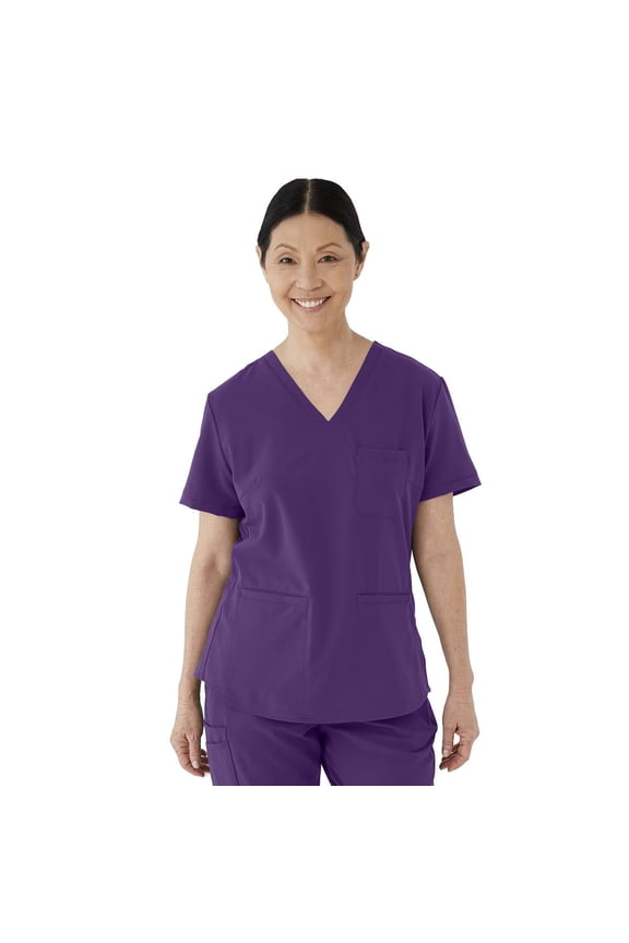 ave. Lex Women's Three Pocket V-Neck Tunic Scrub Top in Regal Purple, XS