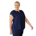 thumbnail image 1 of ave. Nolita Women's Four Pocket Oversized Tunic Scrub Top in Navy, L, 1 of 6