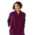 thumbnail image 1 of ave. Solano Women's Four Pocket Athletic Scrub Jacket in Wine, XL, 1 of 6