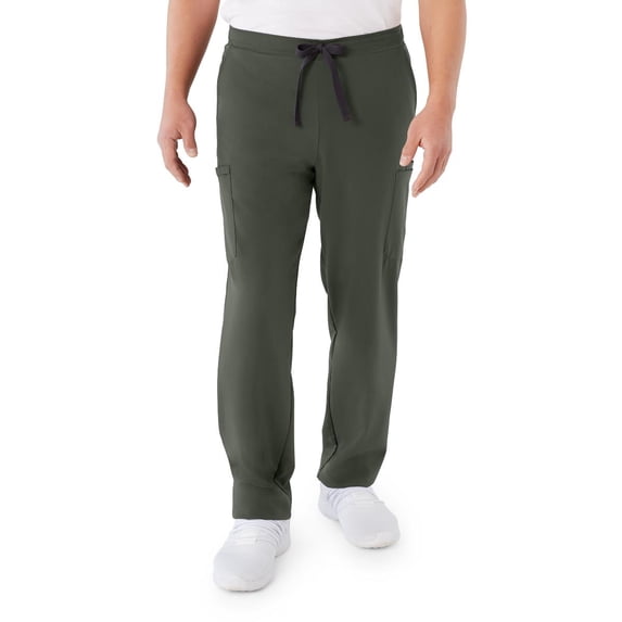 ave. Unisex Clinton Straight Leg Six Pocket Cargo Scrub Pant in Olive, S Tall