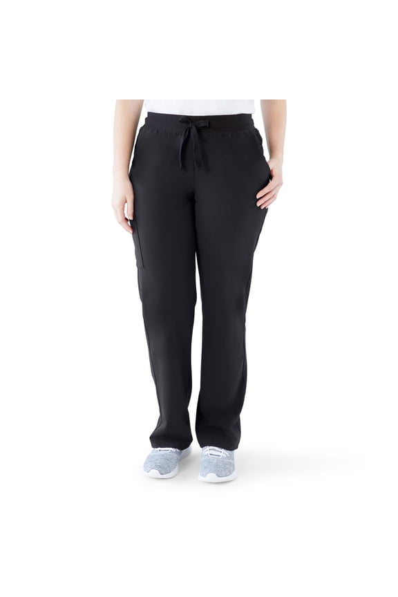 ave. Varick Women's Six Pocket Midrise Straight Leg Scrub Pant in Black, 3XL Tall