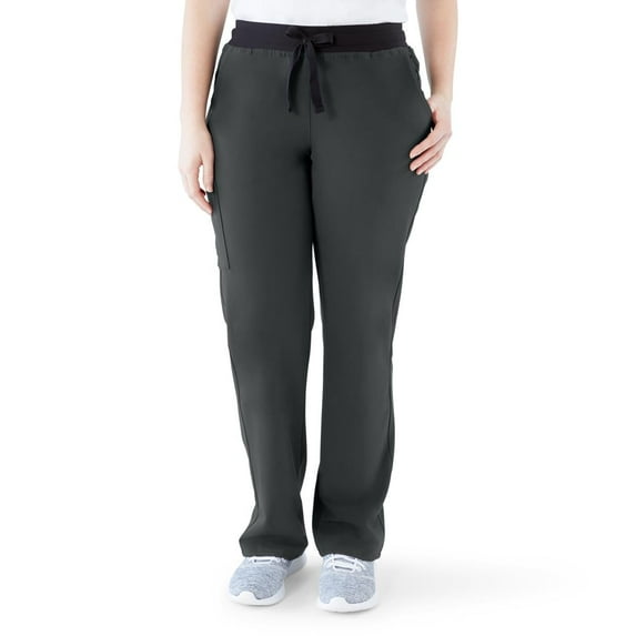 ave. Varick Women's Six Pocket Midrise Straight Leg Scrub Pant in Charcoal, 5XL Tall