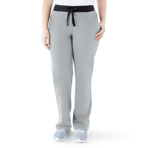 ave. Varick Women's Six Pocket Midrise Straight Leg Scrub Pant in Gray, 5XL Tall