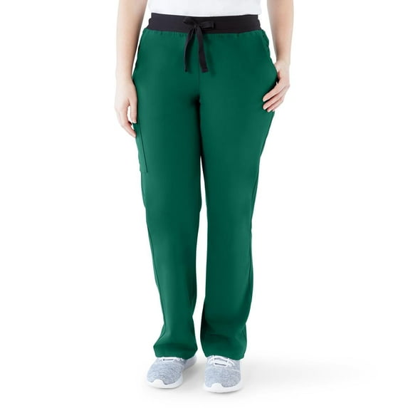 ave. Varick Women's Six Pocket Midrise Straight Leg Scrub Pant in Hunter, M Tall