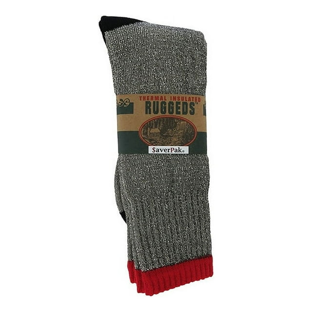 $averPak 2 Pack - Includes 2 Pair Ruggeds Cotton Blend Thermal Socks (2 Pair Per Band Size 9-11)