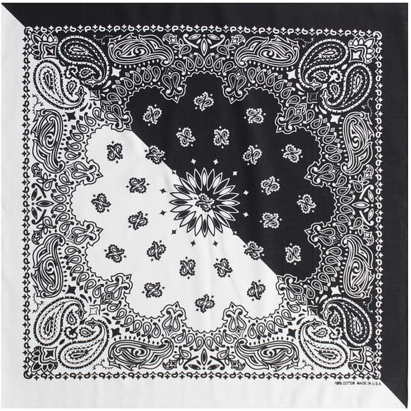 $averPak BodyForge & InsectGuard - Permethrin Treated Insect Repellent Bandana Face Mask Headband Split Paisley (Black/White)
