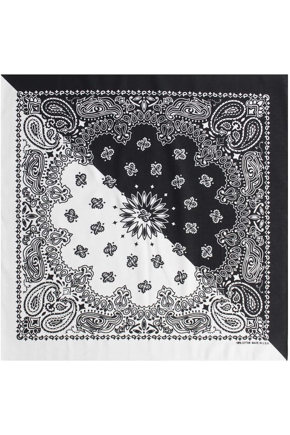 BodyForge & InsectGuard - Permethrin Treated Insect Repellent Bandana Face Mask Headband Split Paisley (Black/White)