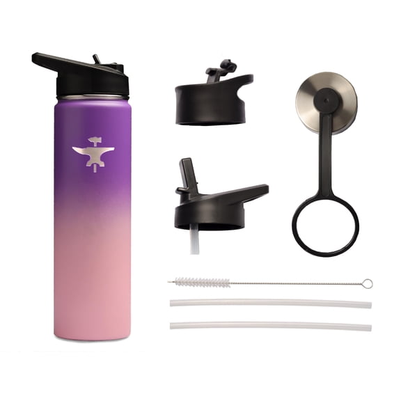 $averPak BodyForge Sports Water Bottle - 22oz, 3 Lids & Straw Lid, Leak Proof Stainless Steel Gym & Sport Bottles for Men, Women & Kids - Double Walled, Insulated Thermos, Metal Canteen…