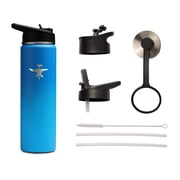 $averPak BodyForge Sports Water Bottle - 22oz, 3 Lids & Straw Lid, Leak Proof Stainless Steel Gym & Sport Bottles for Men, Women & Kids - Double Walled, Insulated Thermos, Metal Canteen