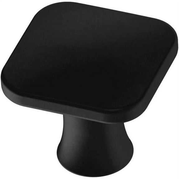 aviano cabinet hardware square knob - 1-1/8" (5 pack) (matte black)
