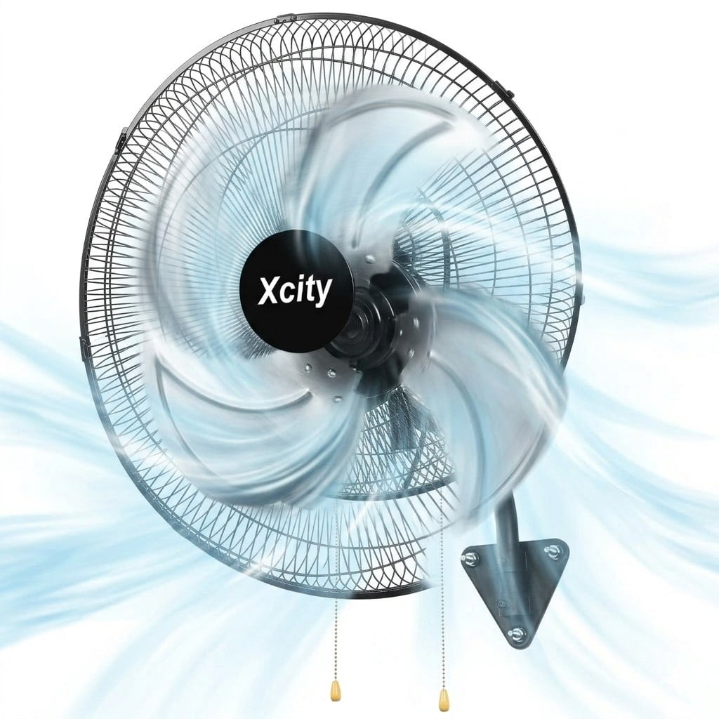 avobird 18-Inch Metal Wall-Mounted Fan — 3-Speed Settings, 90° Left-to-Right Oscillation,Powerful Airflow Up to 2600 CFM — High-Velocity Industrial Fan, Ideal for Homes, Factories, and Workshops