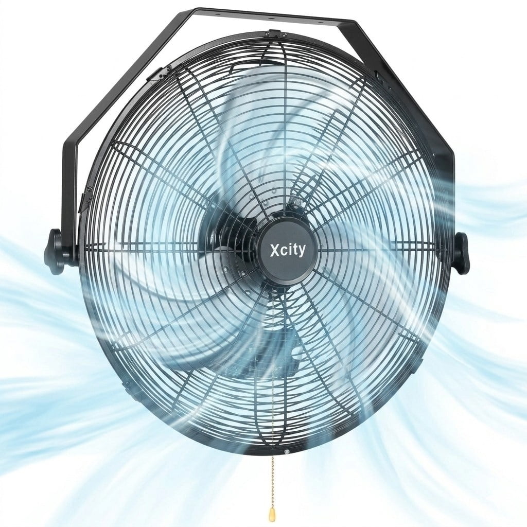 avobird 18-Inch Metal Wall-Mounted Fan (with Tripod Stand) — 3-Speed Settings, Supports 360° Tilt Adjustment Powerful Airflow Up to 2600 CFM — High-Velocity Industrial Fan for Homes,Workshops