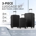 thumbnail image 1 of avobird 3-Piece ABS Hardshell Luggage Set – Lightweight and scratch-resistant, featuring silent 360° spinner wheels and TSA-approved locks, 20"/24"/28", Black, 1 of 7