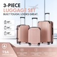 thumbnail image 1 of avobird 3-Piece ABS Hardshell Luggage Set – Lightweight and scratch-resistant, featuring silent 360° spinner wheels and TSA-approved locks, 20"/24"/28", Dusty Rose Pink, 1 of 9