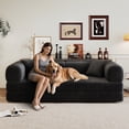 thumbnail image 1 of avobird 78" Convertible Sofa Bed, 5-in-1 Corduroy Futon Pull Out Couch, No Assembly Boneless Sleeper Sofa for Living Room & Bedroom, Black, 1 of 7
