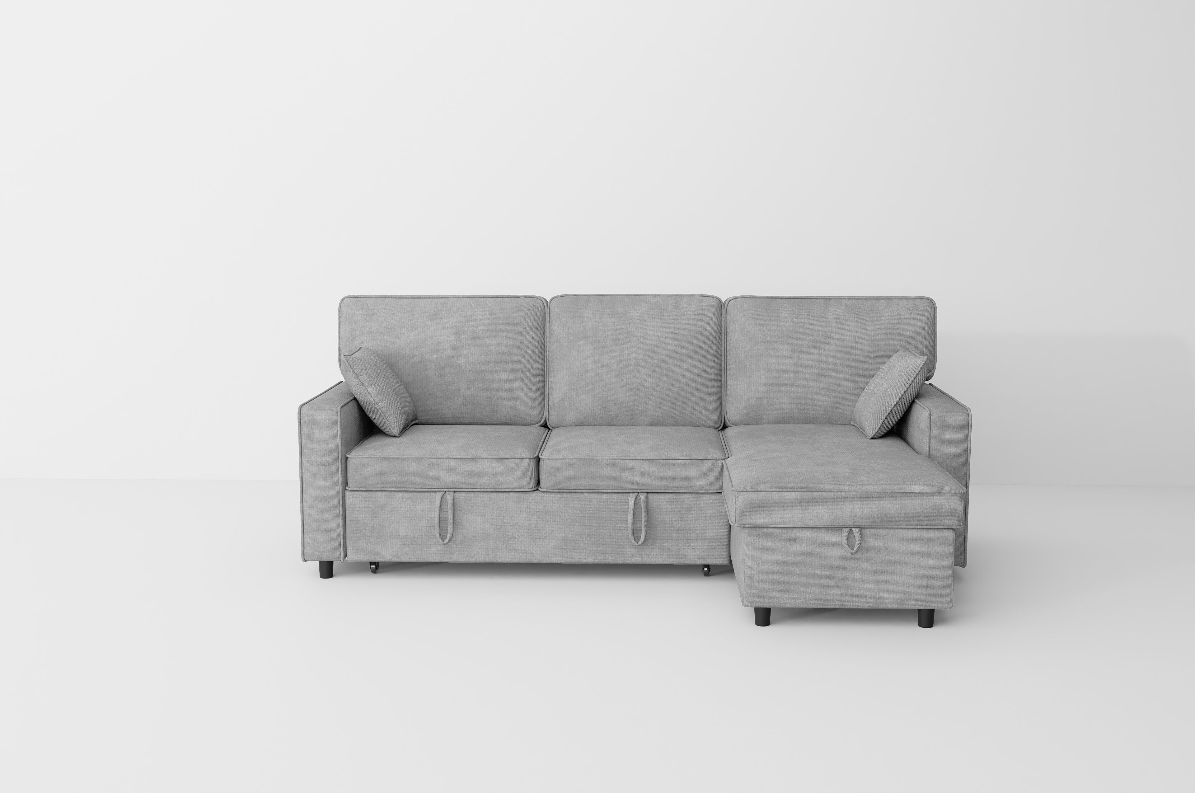 avobird 89'' Pull Out Sofa Bed, L Shaped Sleeper Sofa with Flip-Down Center Console & Charging Ports, Chenille Convertible Sofa for Apartment/Living Room