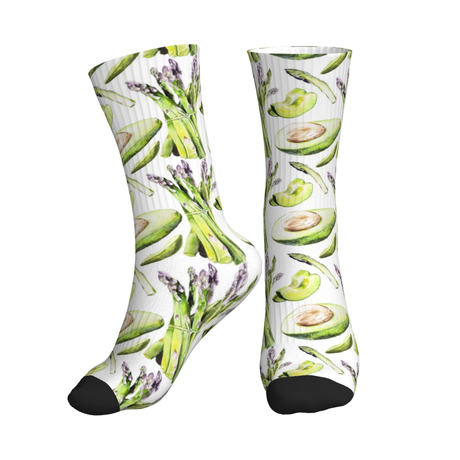 avocado Asparagus Womens Cute Crew Socks Casual Athletic Aesthetic