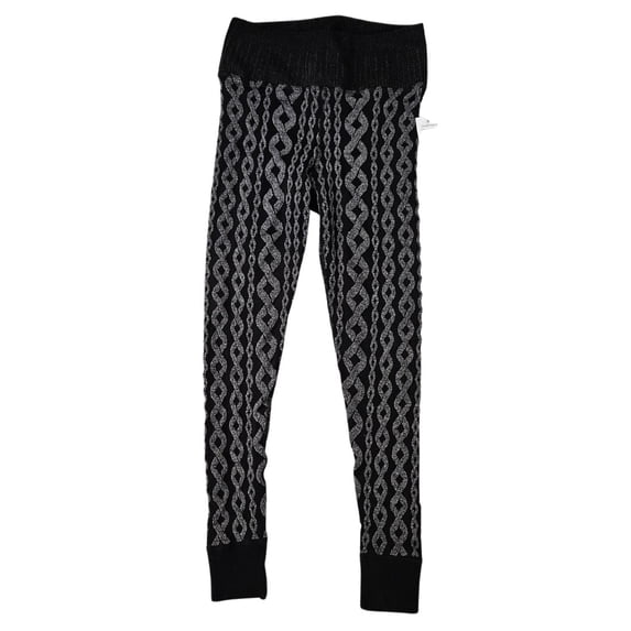 avocado Women's Charley Legging/Joggers Black Gray Cable Design Size M/L