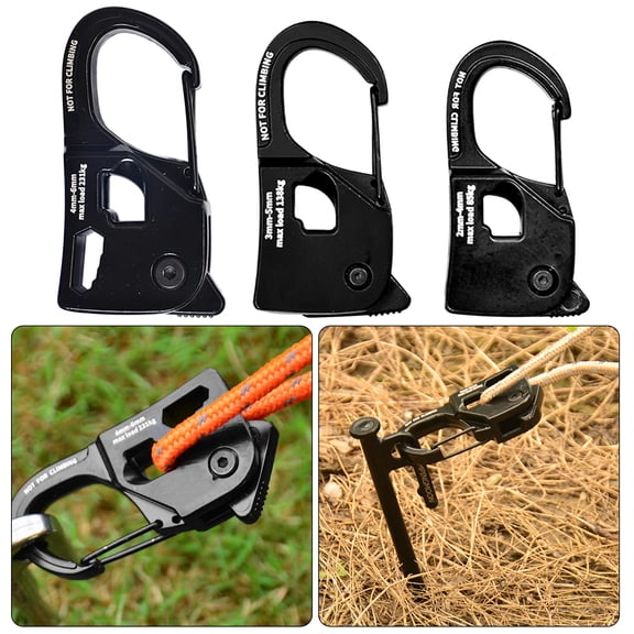 awjaisca 1/2Pcs Self-Locking Rope Tensioner Heavy Duty Aluminum Alloy Outdoor Backpacking Hiking Boating Camping Guyline Cord Adjuster Tightener