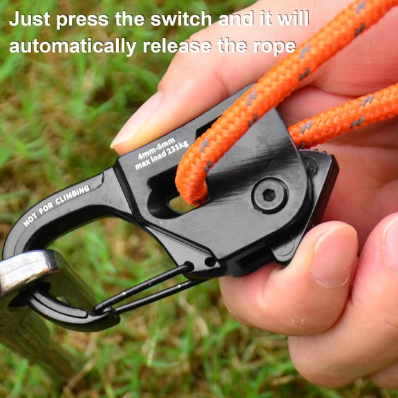 awjaisca 3Pcs/Set Rope Tensioner with Cord Carabiner Outdoor Backpacking Hiking Camping Guyline Cord Adjuster Aluminum Alloy Self-Locking Rope Tightener
