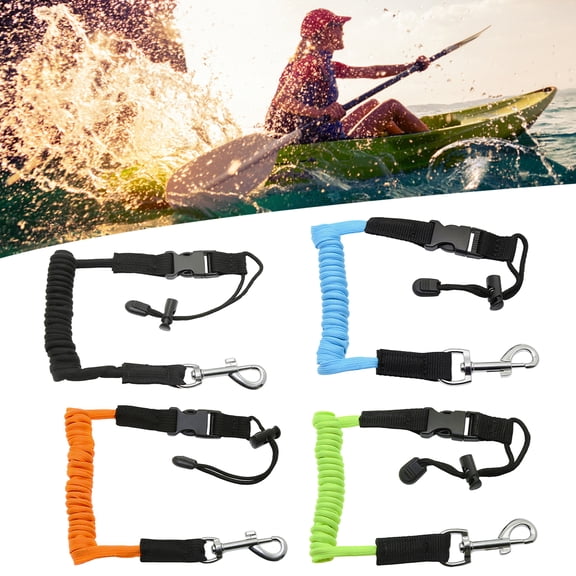 awjaisca Kayak Paddle Leash Heavy Duty Retractable Coiled Lanyard Tether Strap Anti-lost Rope for Kayaking Boating Canoeing Paddle Board Accessories